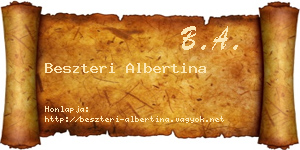 Beszteri Albertina névjegykártya